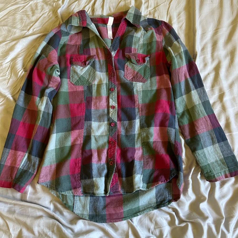 Warehouse One Multi-Coloured Flannel Button Up Shirt 100% Size 8